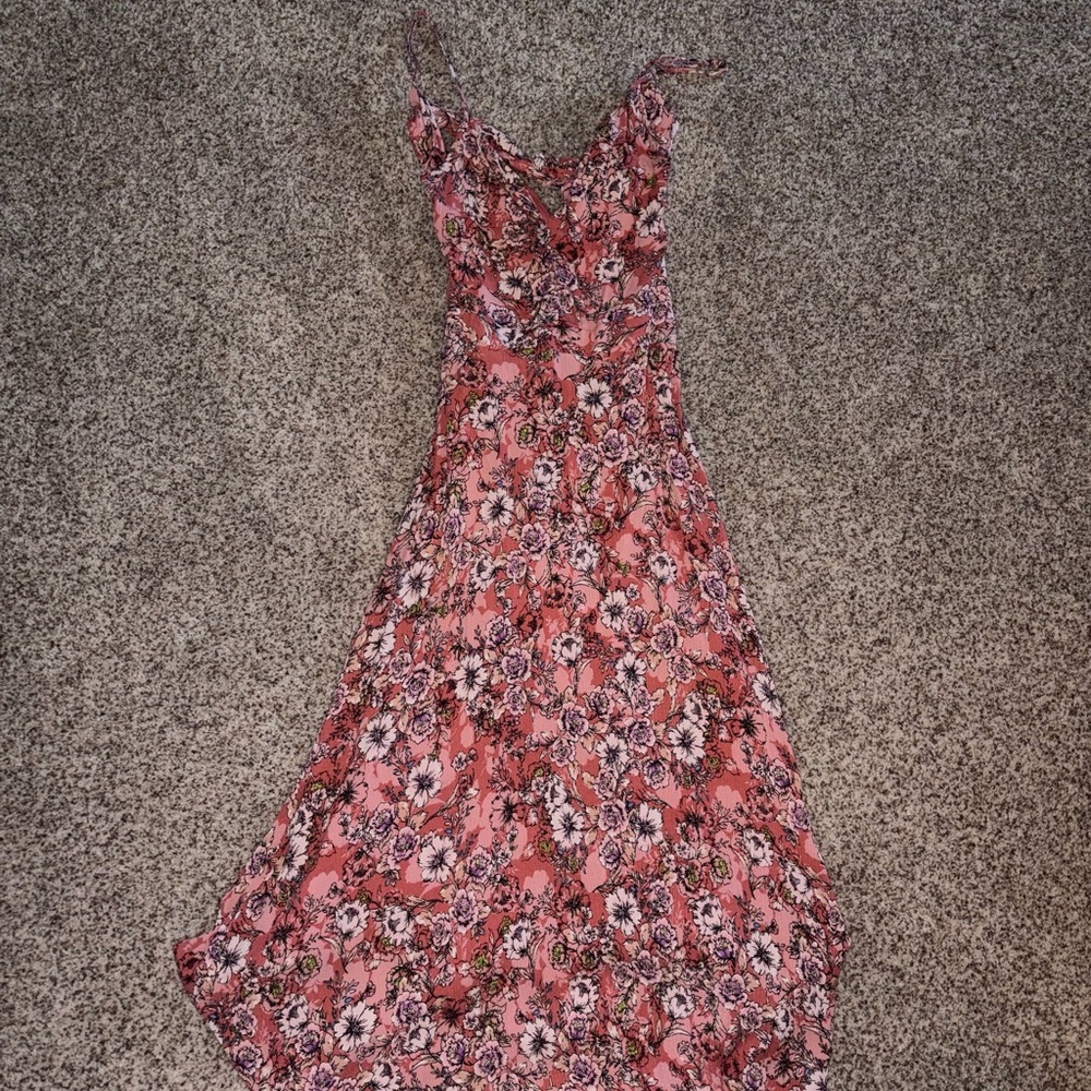 Lulu's Vibrant Floral Maxi Dress in Pink and Purple